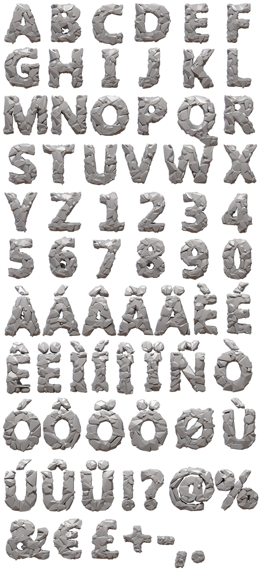 Rock Font Alphabet