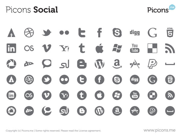 Round Social Media Icons Vector Free