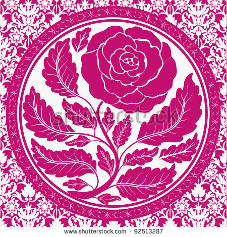 Round Vintage Frame Vector Rose