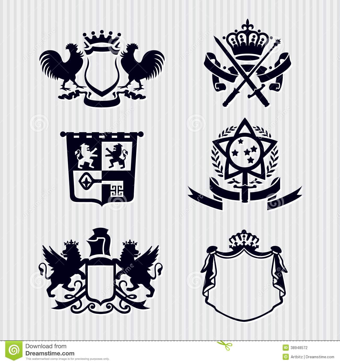 Royal Lion Shield Crest Vector