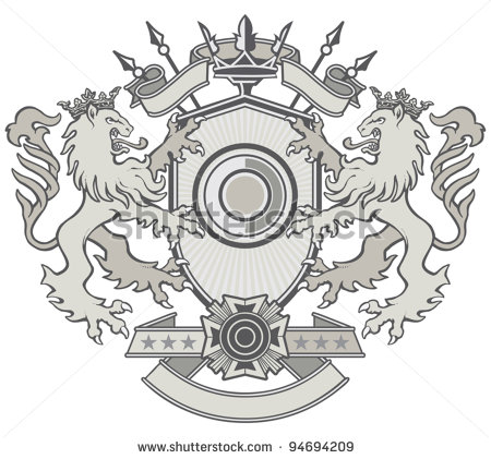 Royal Lion Shield Crest Vector