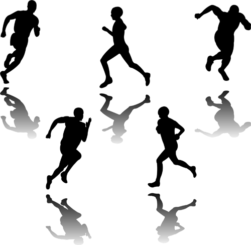 Running People Silhouette Vector