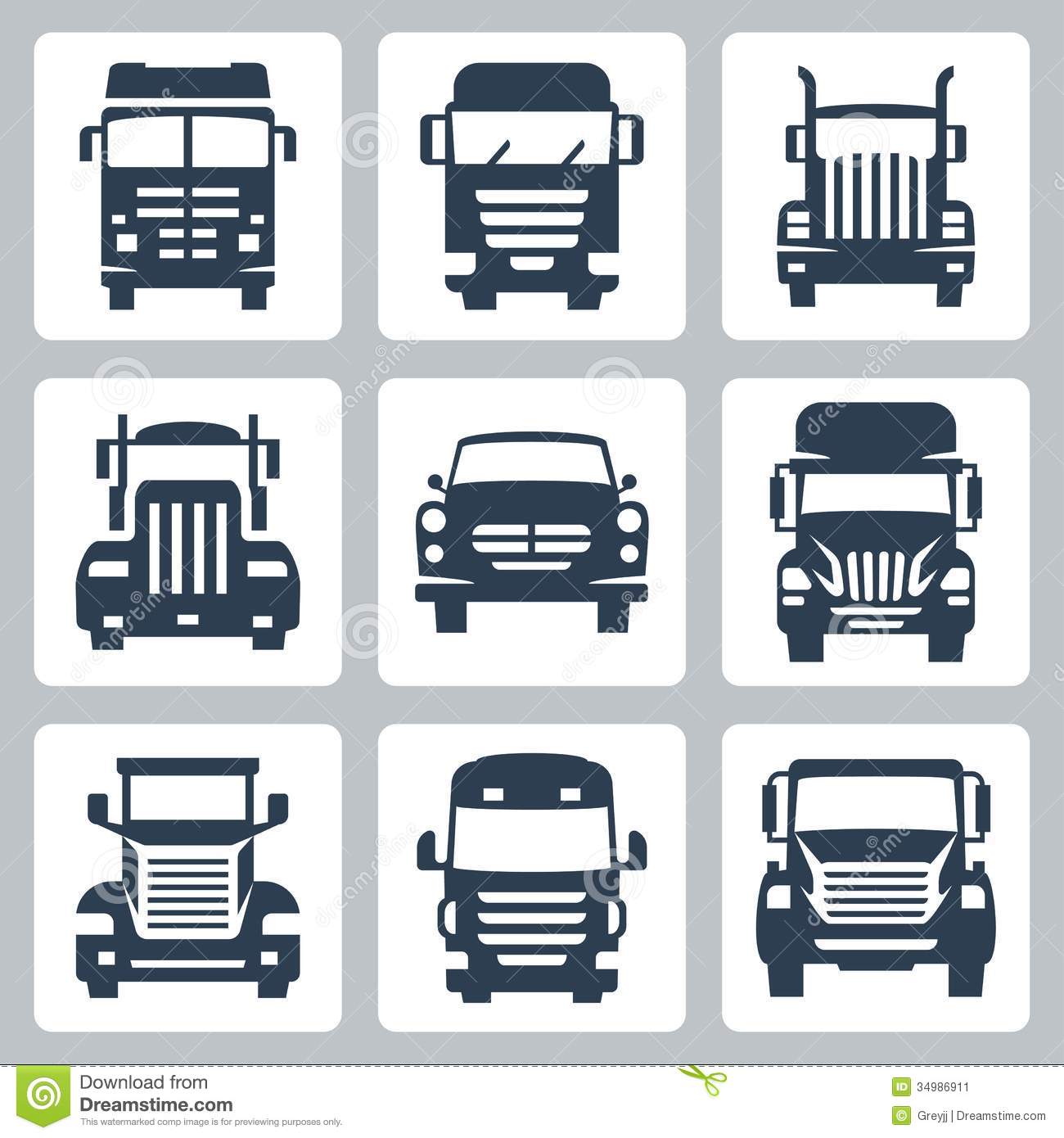 Semi Truck Front Vector Semi Truck Front Vector