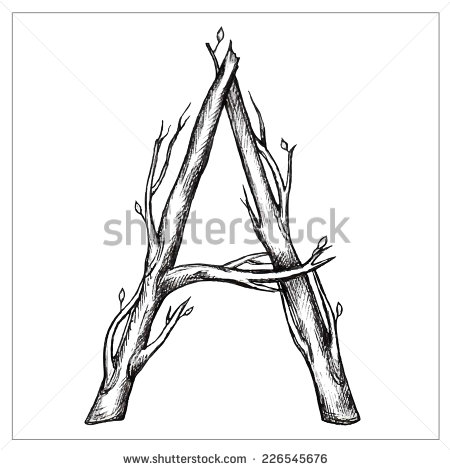 Shutterstock Hand Drawn Tree Branch Font
