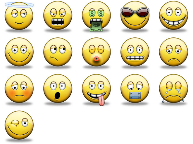 18 Smiley-Face Icons Emoticons Images