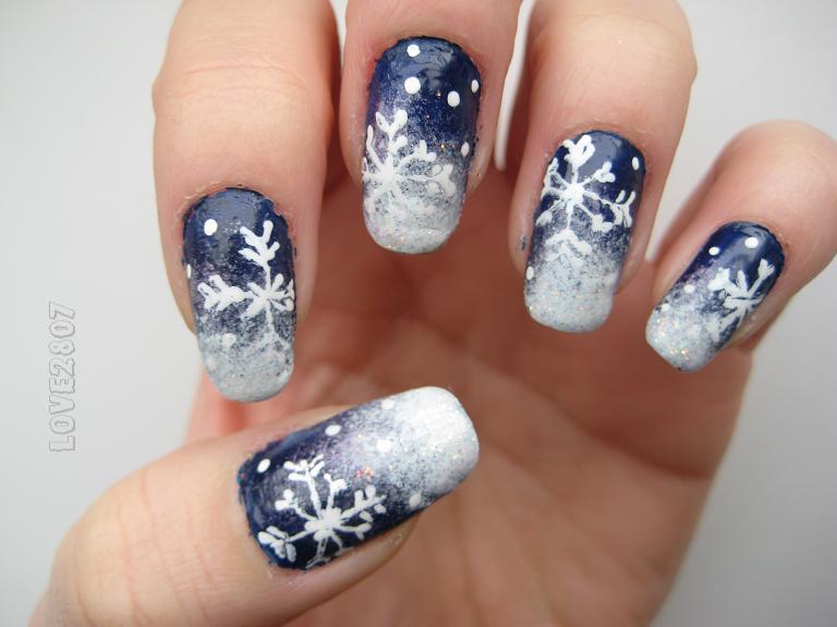 Snowflake Nail Art Design