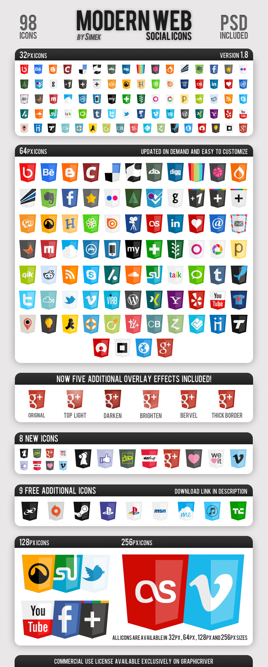 Social Web Icons Modern Social Web Icons Modern