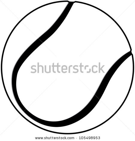 Tennis Ball Clip Art Black and White