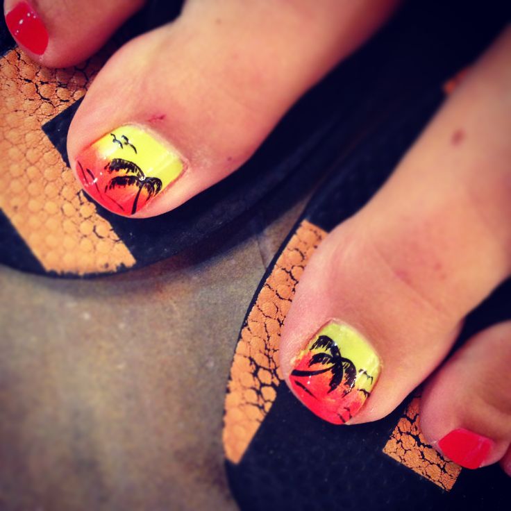 Tropical Toe Nail Designs