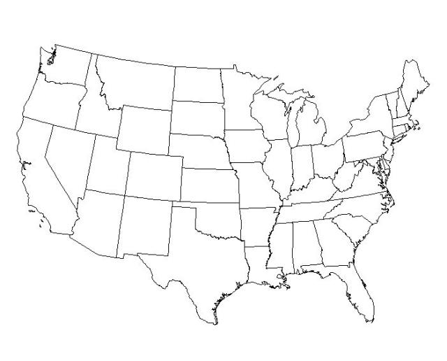 USA Blank Map United States