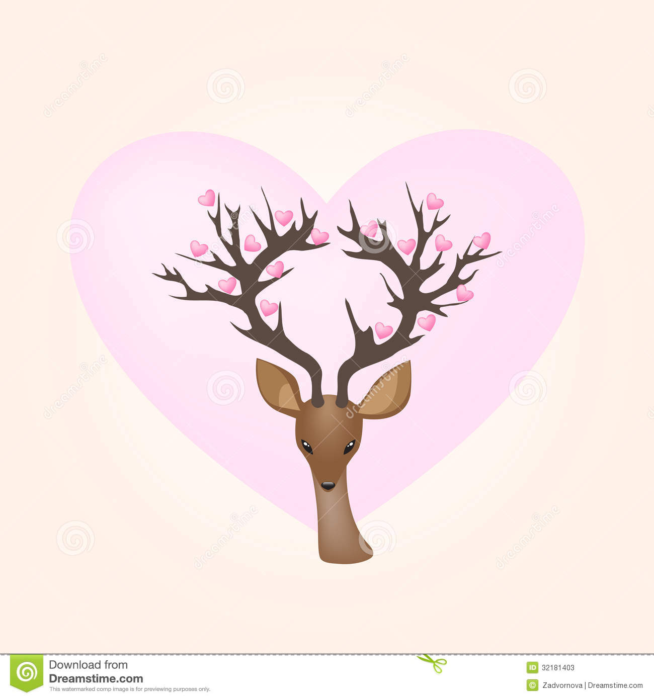 Vector Deer Heart