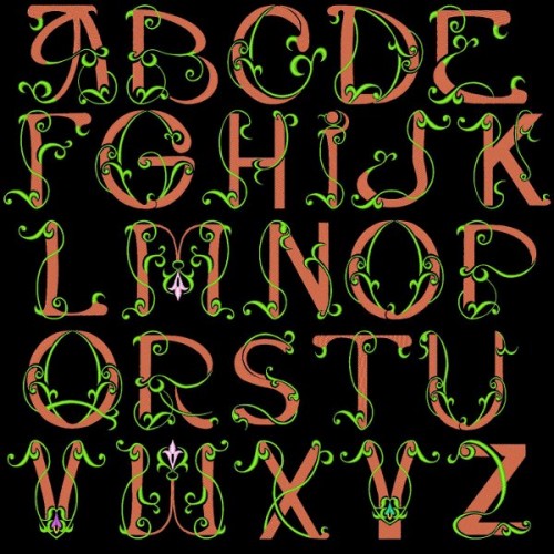 Vines around Letters Font