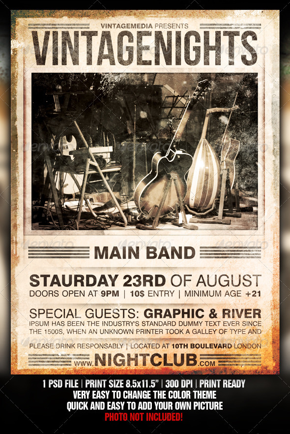 Vintage Concert Flyer Template