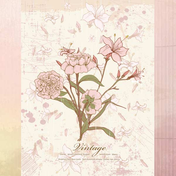 Vintage Flower Vector Illustration