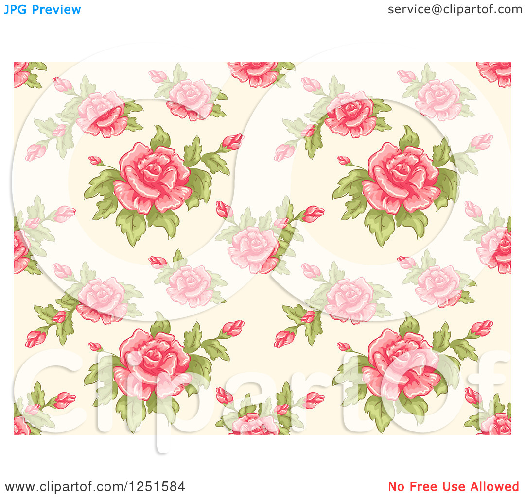 Vintage Rose Pattern Vectors