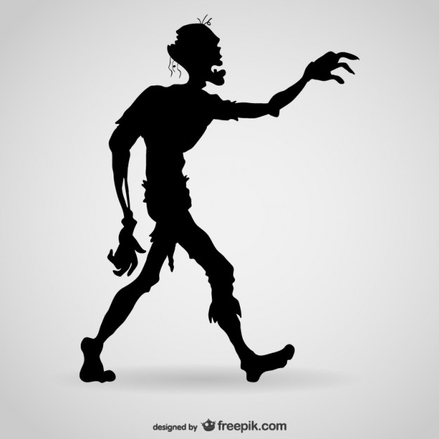 Walking Zombie Silhouette Vector Walking Zombie Silhouette Vector