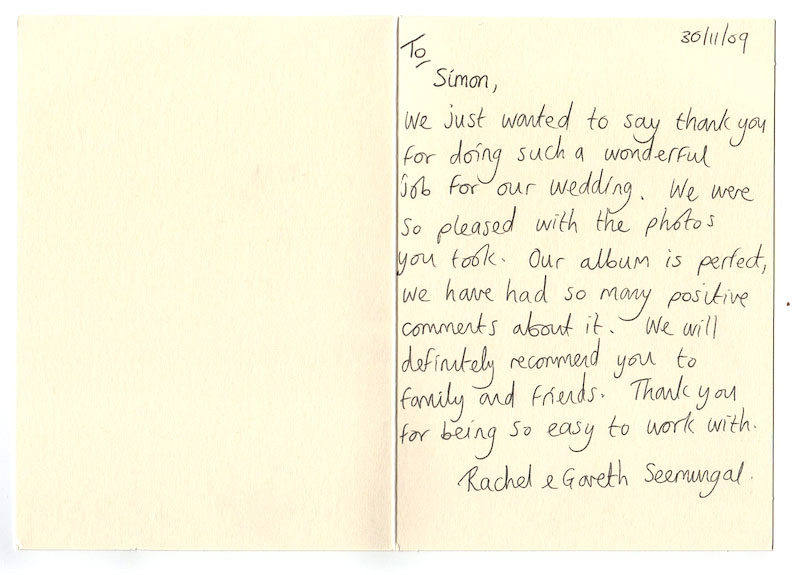 Wedding Thank You Note