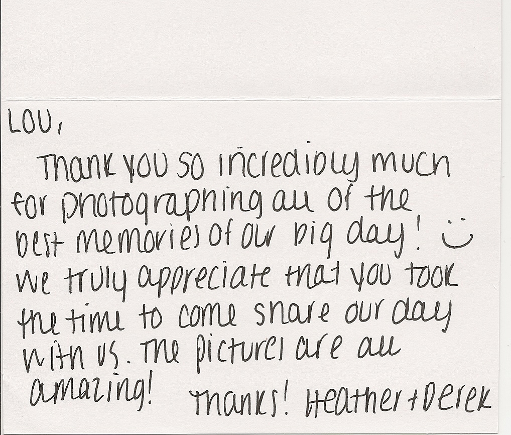 Wedding Thank You Notes From Photographer
