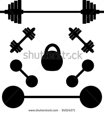 Weight Barbell Silhouette Vector