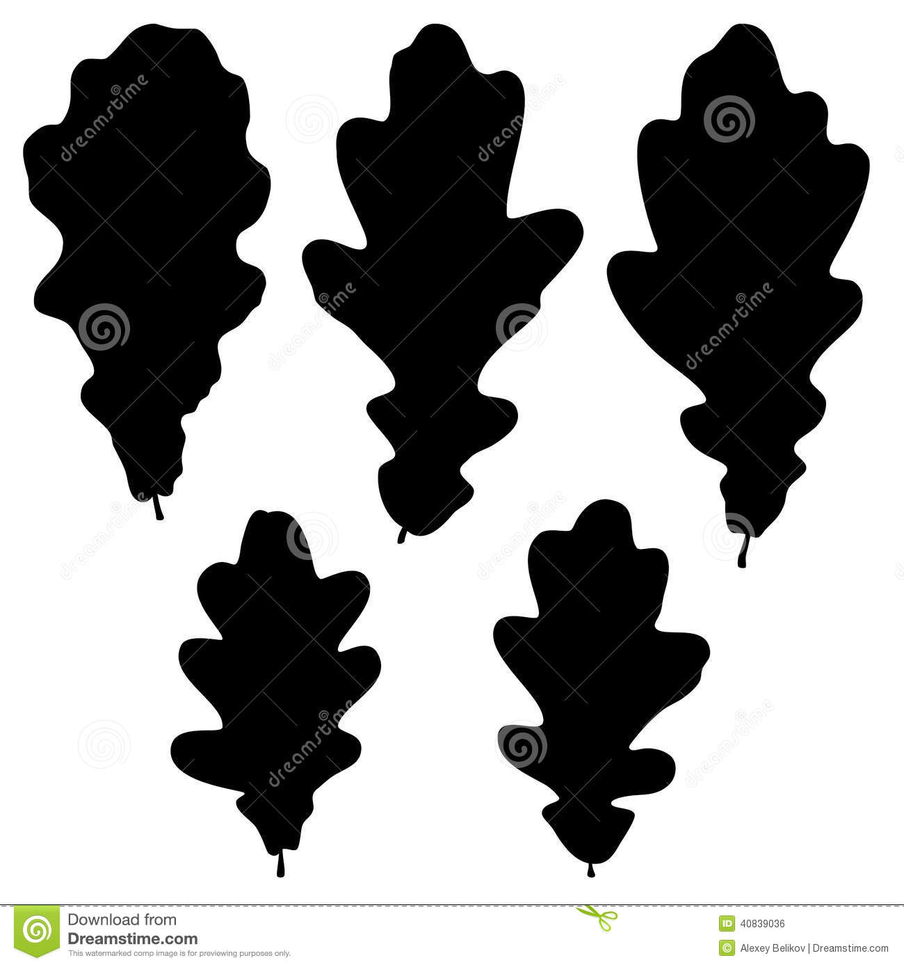 White Oak Leaf Outline Vector