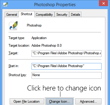 Windows 8 Change Program Icon