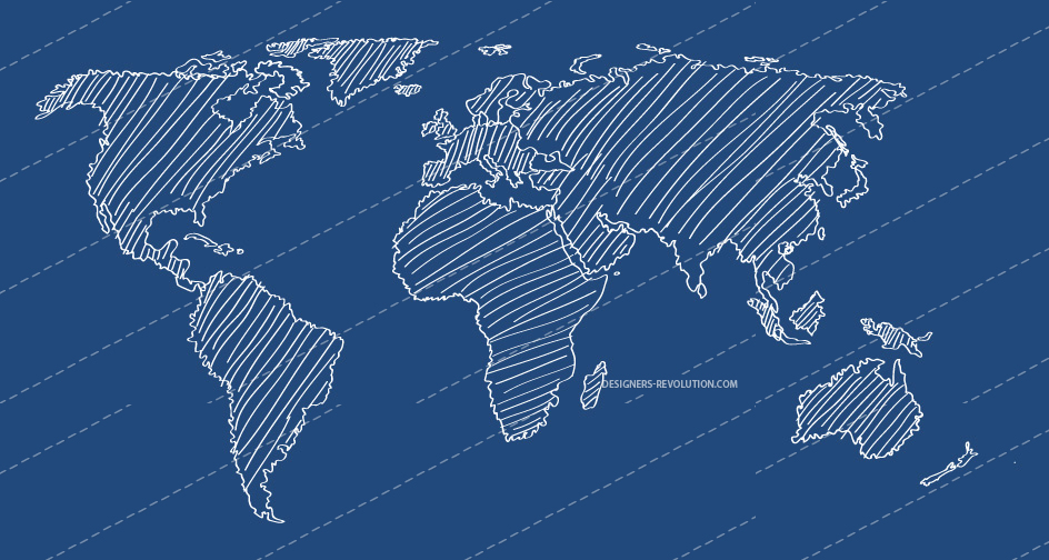 12 World Map Vector Line Images