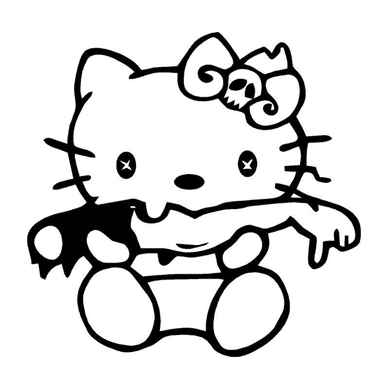 Zombie Hello Kitty Coloring Pages