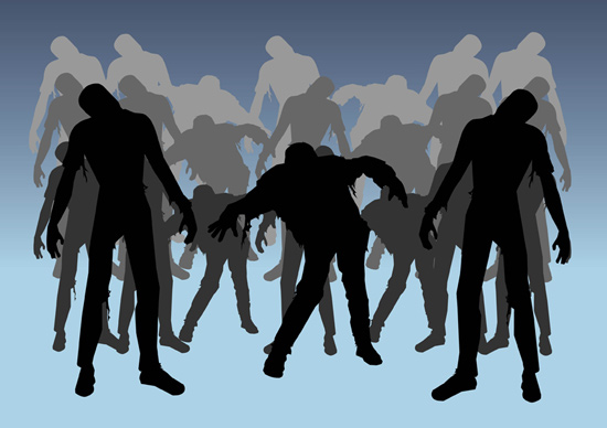 11 Zombie Silhouette Vector Images