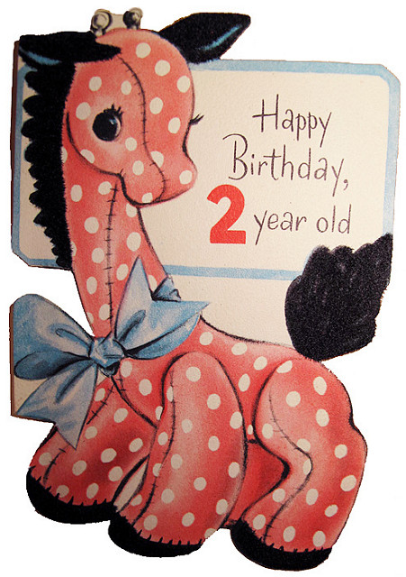 2 Year Old Birthday Card Vintage