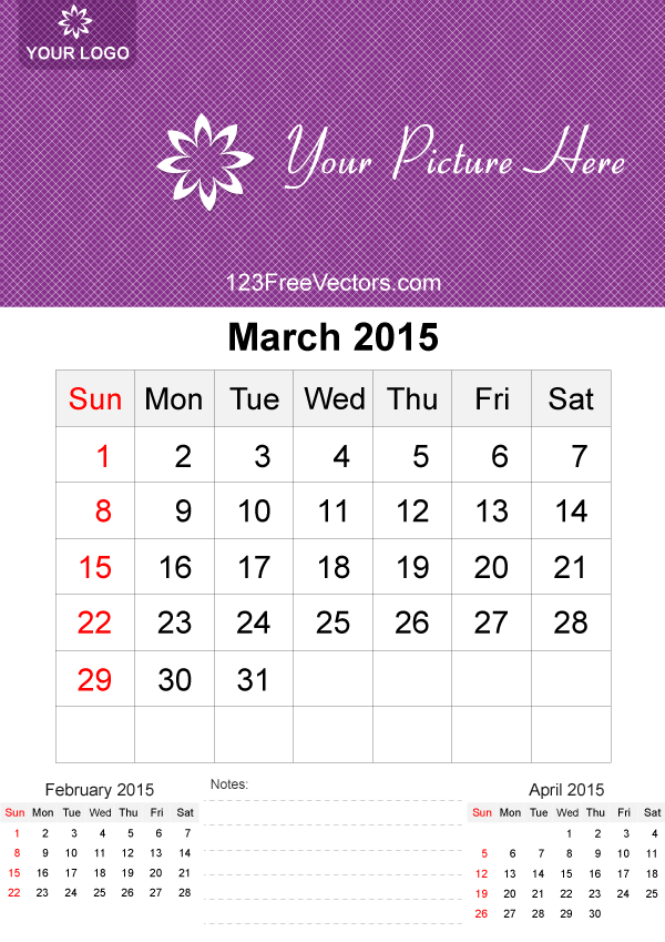 2015 March Free Calendar Templates
