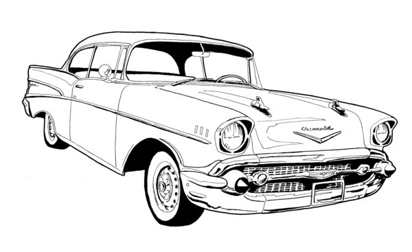 57 Chevy Bel Air Drawing