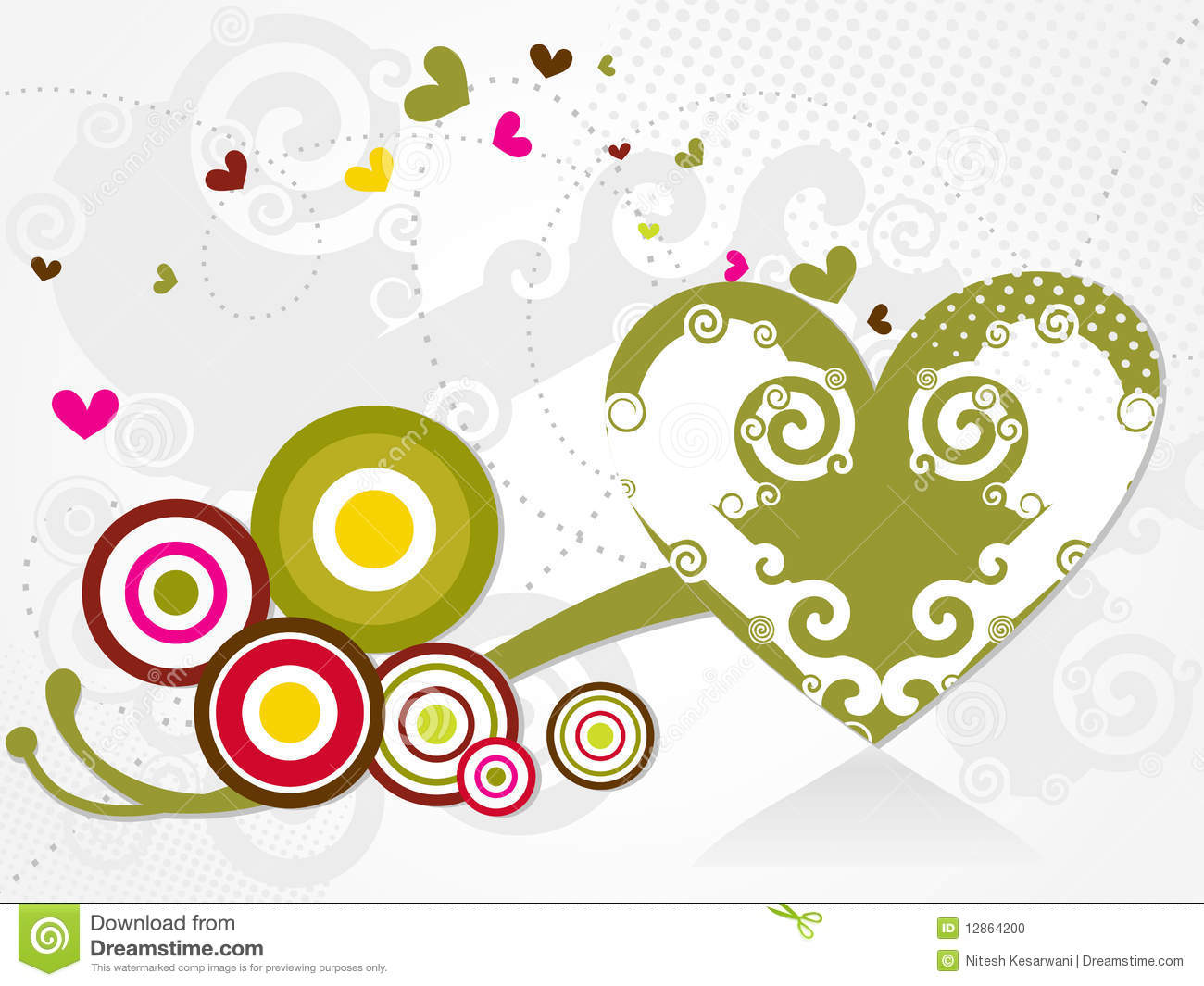 Abstract Vector Heart Swirls