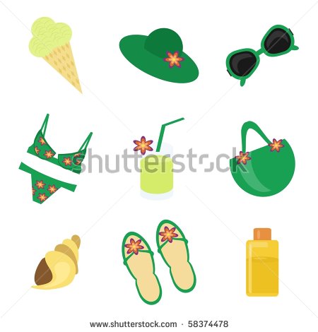 Beach Vector Objects for Summer