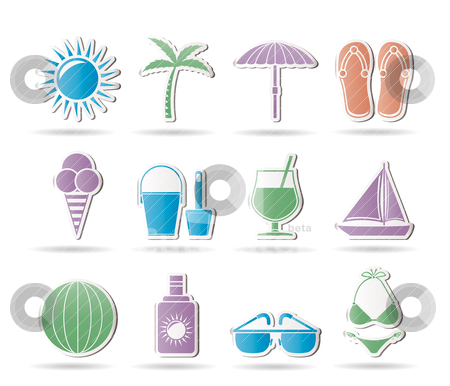 Beach Vector Objects for Summer