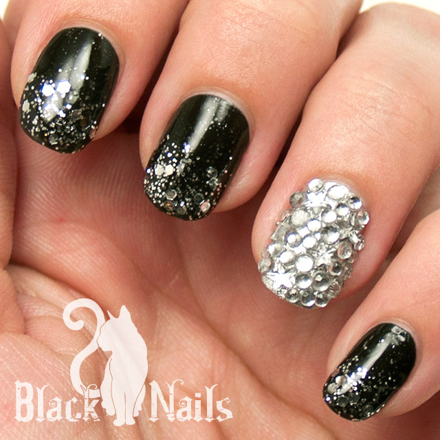 Black and Silver Nails