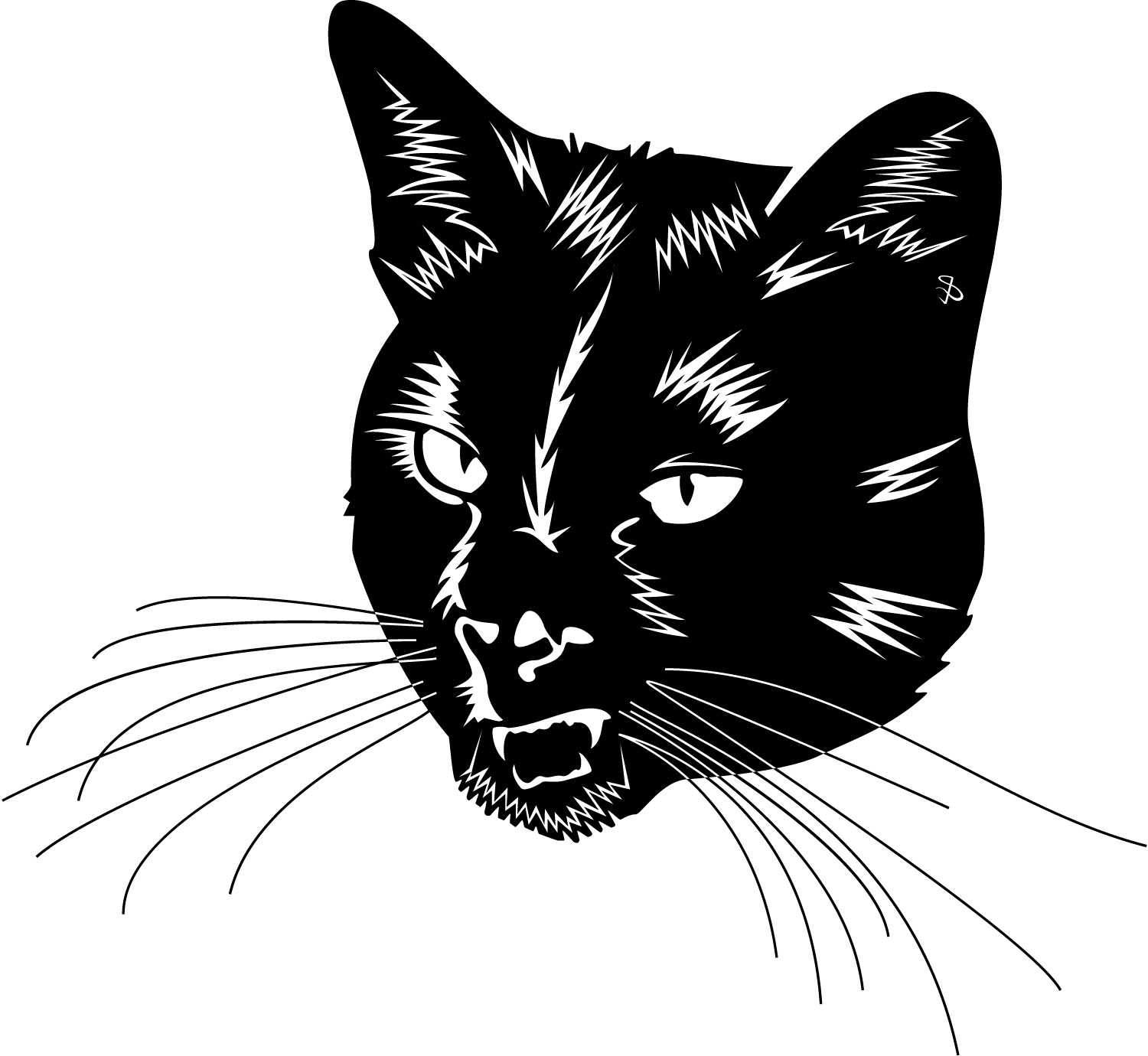 Black Cat Head Clip Art