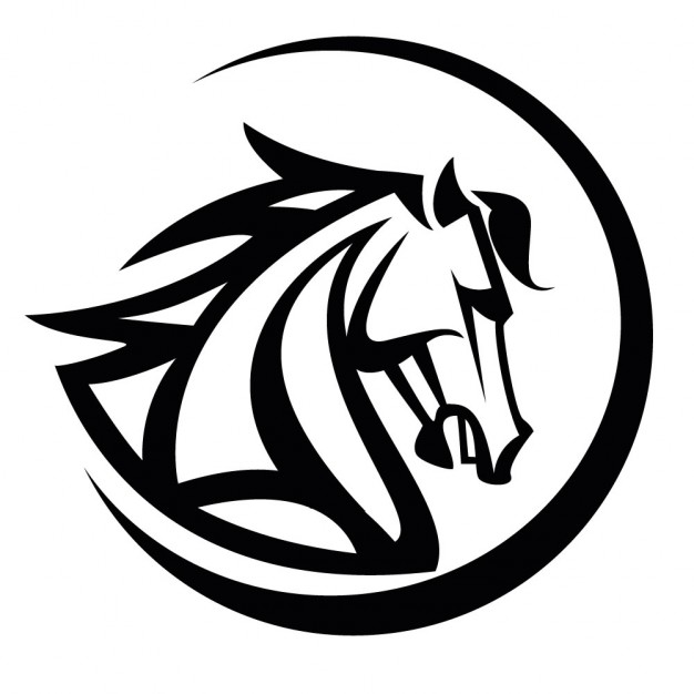 Black Horse Head Vector