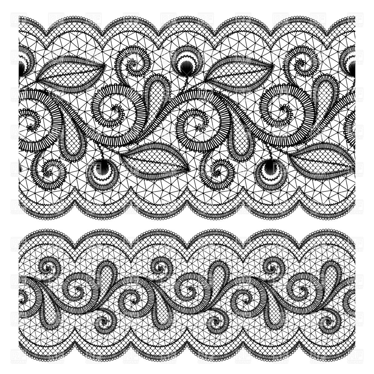 Black Lace Border Clip Art