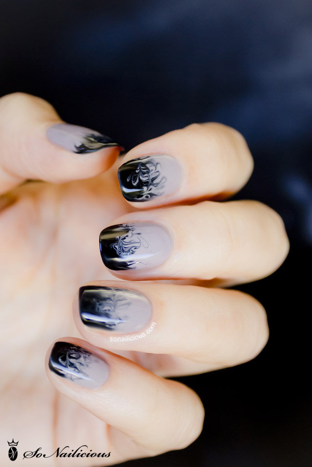 Black Ombre Nail Art