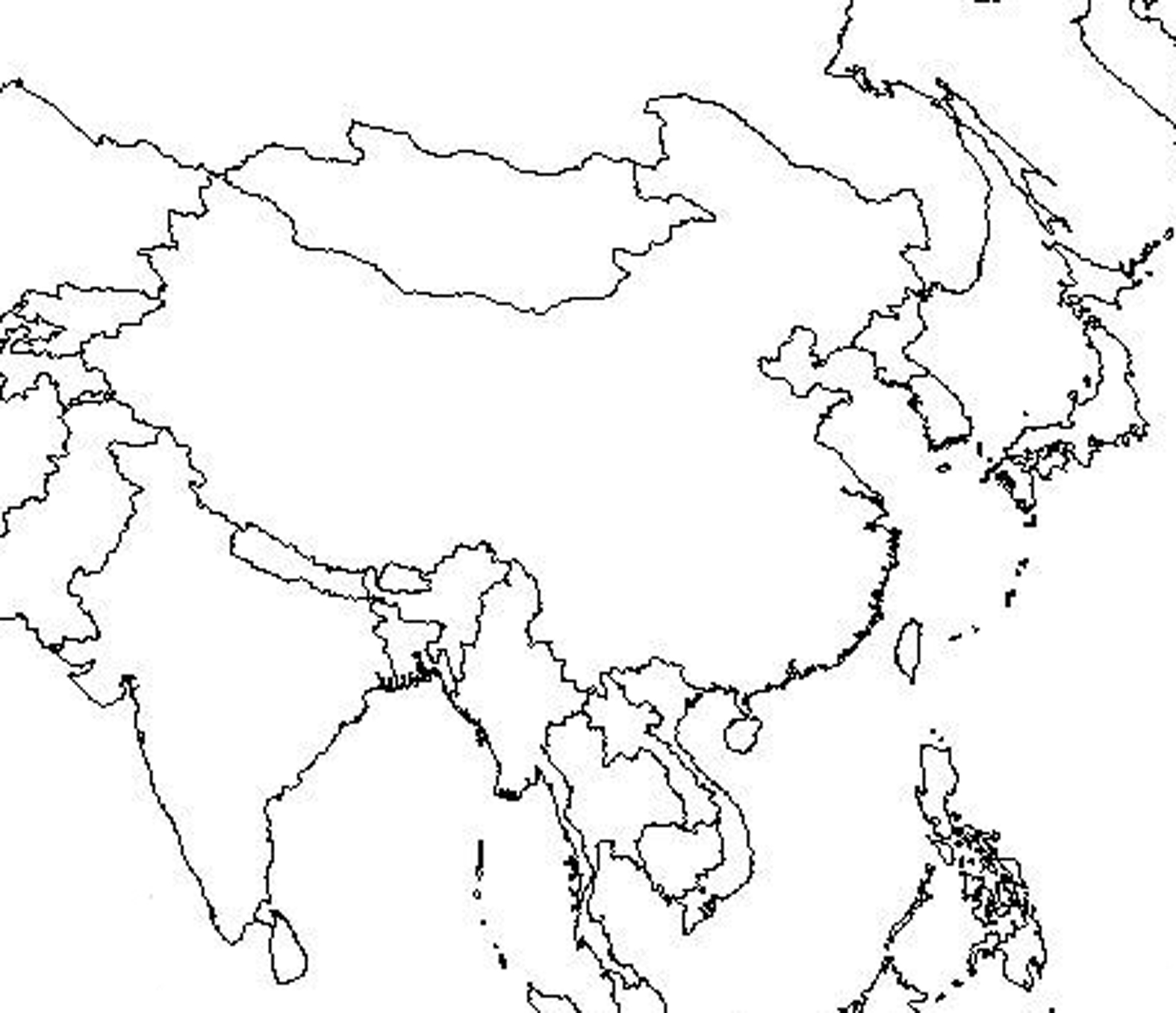 Blank East Asia Map Blank East Asia Map