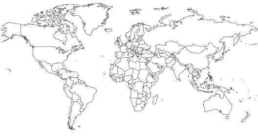 Blank Outline World Map with Countries Blank Outline World Map with Countries