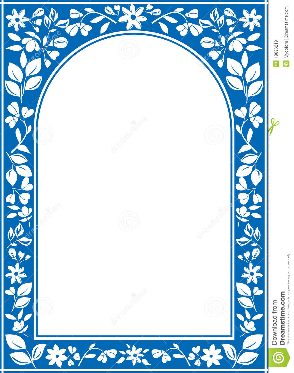 Blue Floral Frame Vector