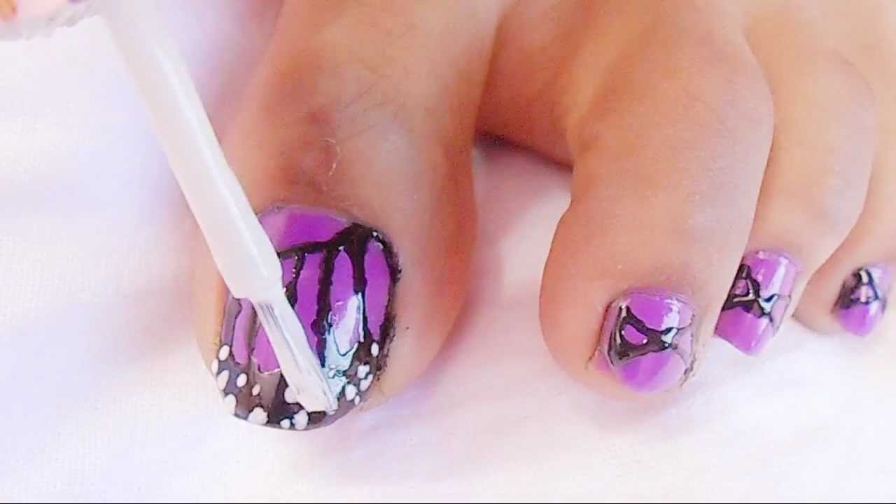 Butterfly Nail Art Toes