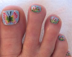 Butterfly Nail Art Toes