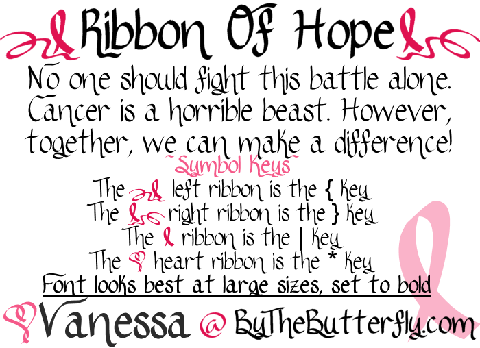 Cancer Ribbon Font