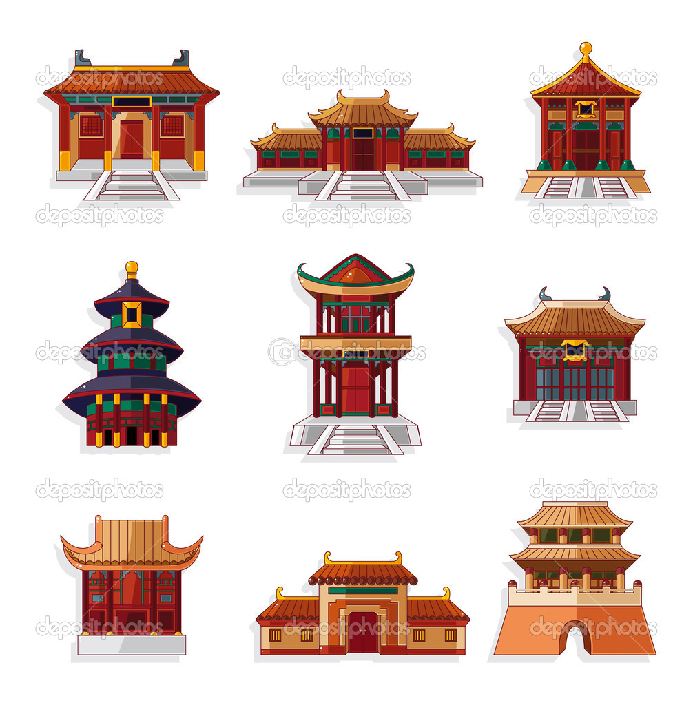 Cartoon Chinese House