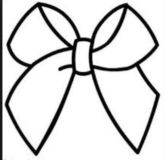 Cheer Bow Outline Drawing