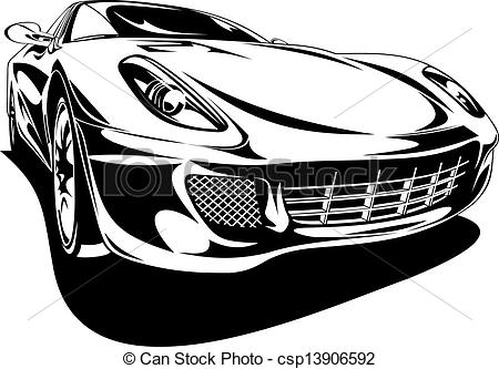 Clip Art Black and White Sports Car