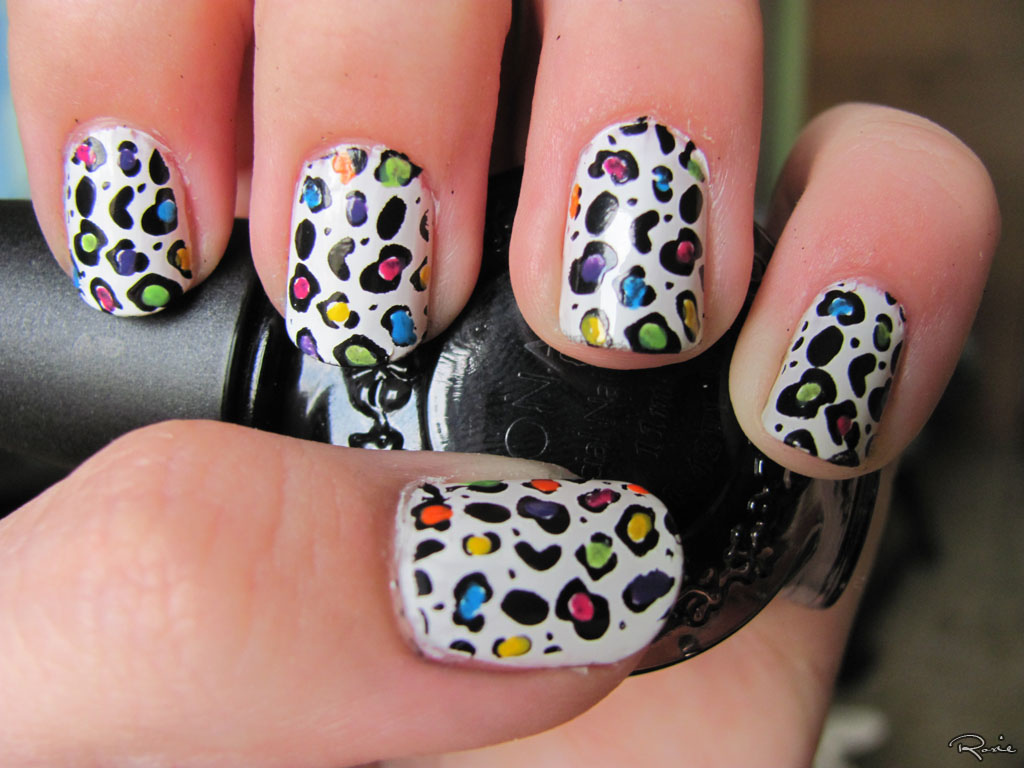 Colorful Cheetah Print Nail Designs