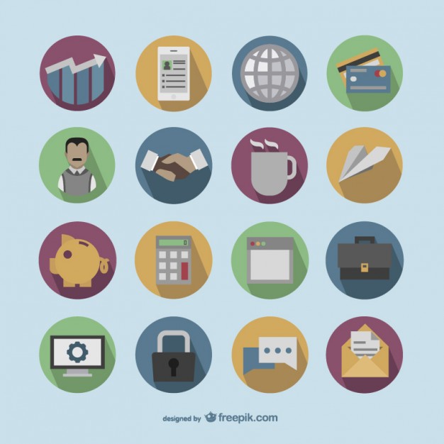 Colorful Round Business Icons
